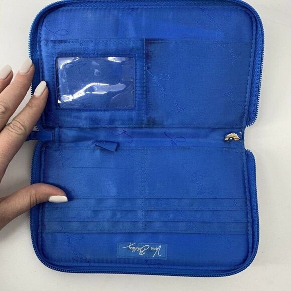 Vera Bradley Zip Around Wallet Rivera Blue 5x8 - Picture 3 of 4